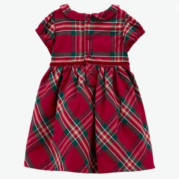 Carter's Baby Plaid Sateen Holiday Dress - 9m 🎄HOLIDAY B2G1 - Picture 2 of 3